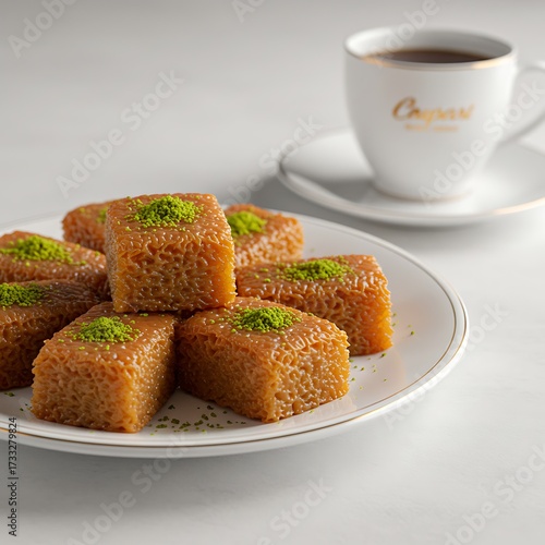 Sweet delight: A perfect pairing of Turkish dessert and aromatic coffee for indulgence