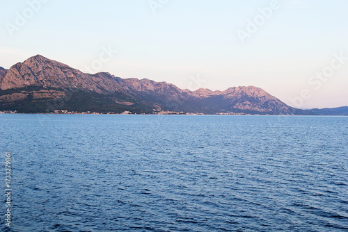 Sunset Panorama with Croatian Coast and Makarska Riviera Landscape, Croatia