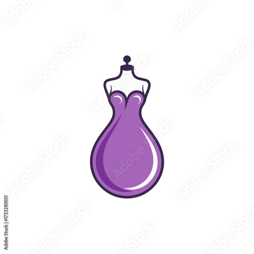 Purple potion bottle logo, magical elixir flask, fantasy apothecary brand, whimsical alchemy icon, charming vector illustration