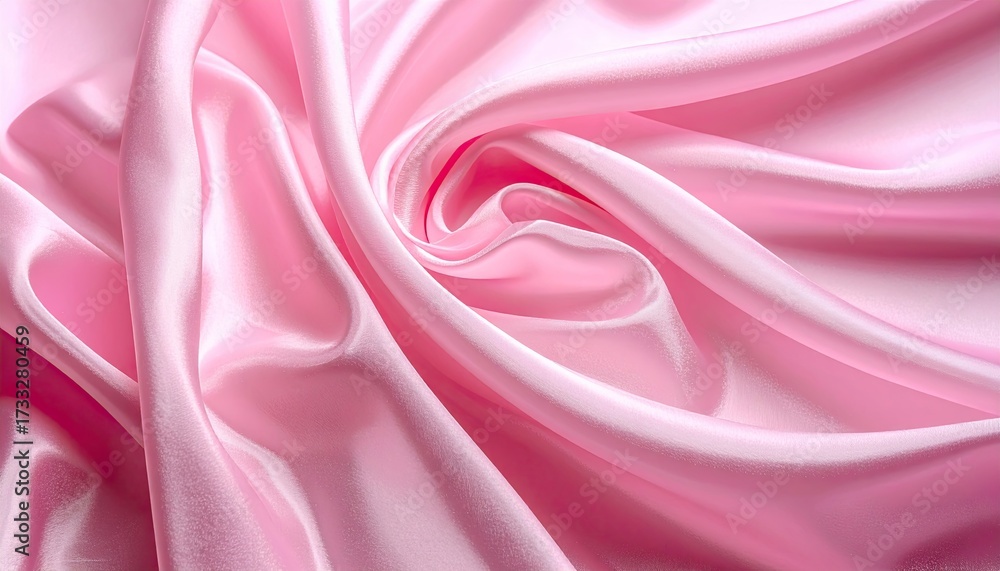 Fototapeta premium Abstract Pink Satin Fabric with Soft Light and Delicate Folds Creates a Luxurious and Elegant Texture Full Frame