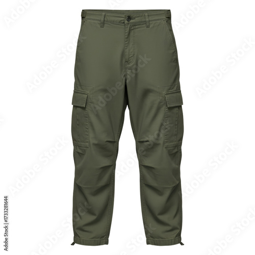 Men's olive green cargo pants for outdoor wear