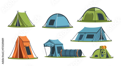 Collection of various camping tents for outdoor adventures and recreational activities
