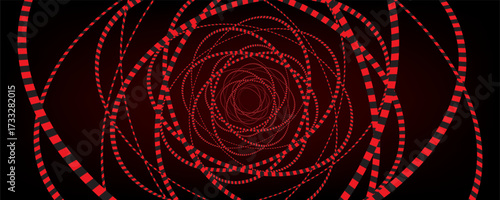Abstract red light fast speed curve dynamic motion on black background vector illustration.