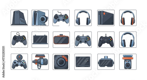 Collection of Gaming Consoles and Accessories for Entertainment.