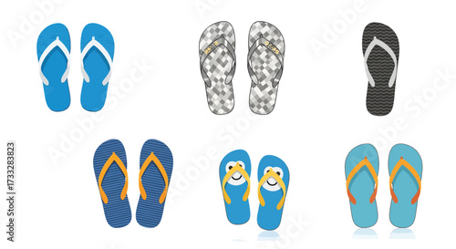 Collection of vibrant and diverse flip-flops, perfect for summer adventures, beach days, and casual warm-weather strolls