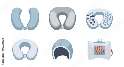 Variety of Comfort and Travel Essentials Ergonomic Neck Pillows, Relaxing Sleep Hood, and a Portable Warming Device for Ultimate Journey Relaxation