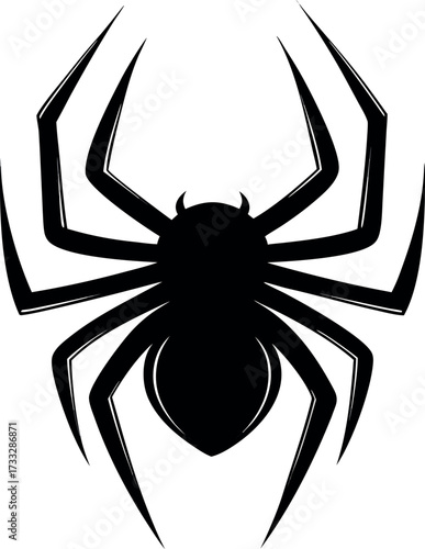 Black spider vector illustration on white background cartoon arachnid icon design