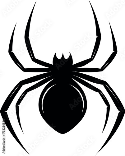 Black spider vector illustration on white background cartoon silhouette icon