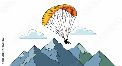 Experience ultimate freedom paragliding high above majestic snow-capped mountains during a breathtaking adventure.