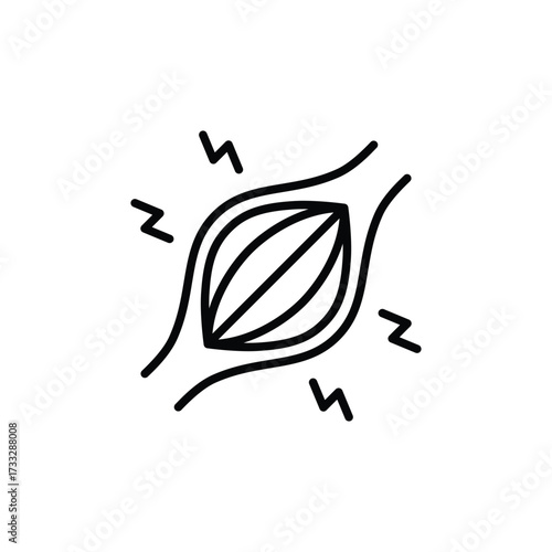 Muscle pain icon. Simple outline style. Muscle ache, fatigue or tension in tissue, body cramp due to physical injury, muscular, human body concept. Thin line symbol. Isolated design