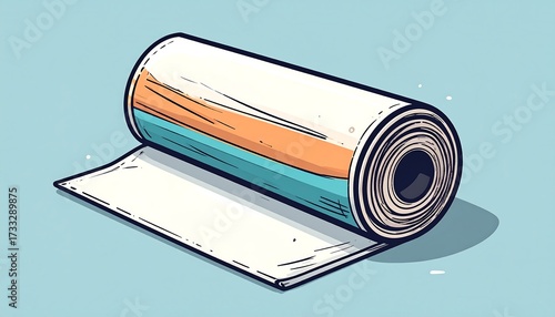 Rolled plastic wrap illustration