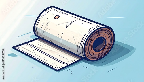 Rolled up white material