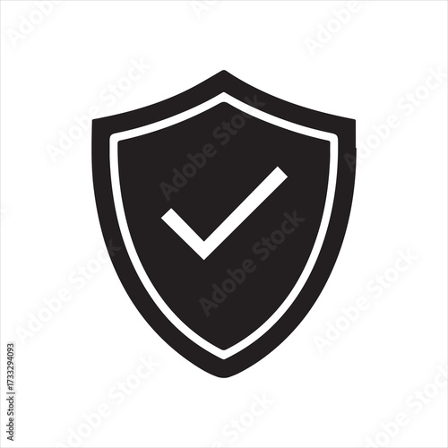 shield with tick mark icon vector illustration