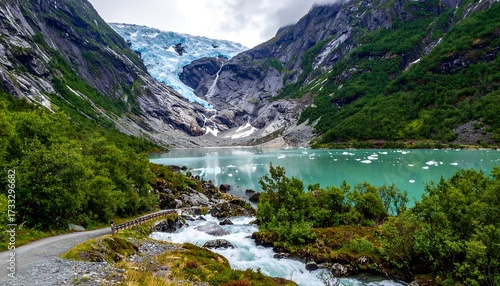 Fototapeta Naklejka Na Ścianę i Meble -  Majestic Glacier Lake Scenery
