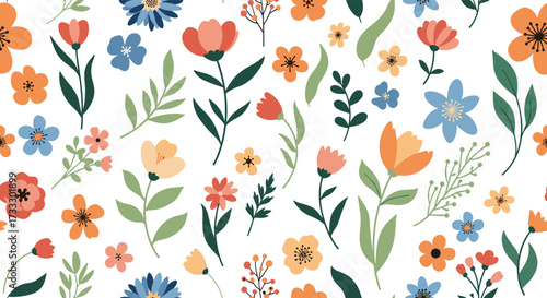 A charming collection of delicate wildflowers in a vibrant array of colors adorning a crisp white background.