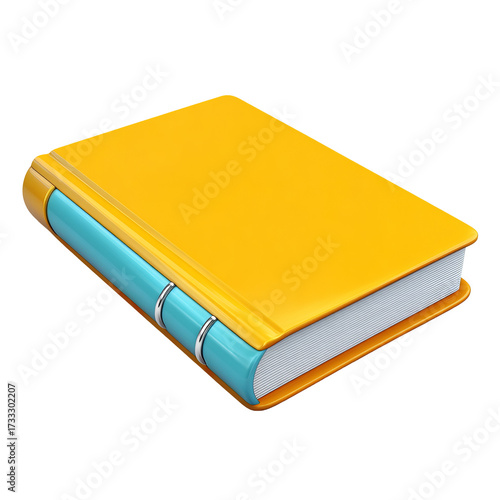 Yellow book icon, simple graphic