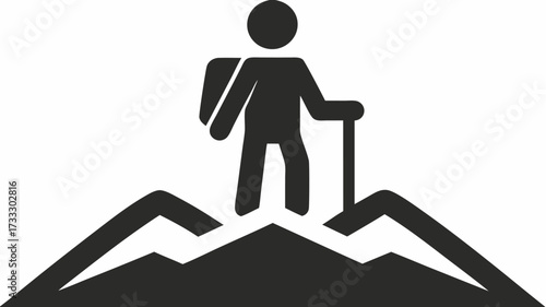 Reach New Heights: A Symbol of Adventure and Resilience, Perfect for Outdoor Brands and Motivational Content, Originally Scalable Vector Graphic