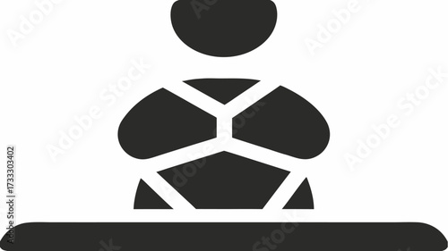 Confident person meditating peacefully at desk, embracing mindfulness and inner calm for enhanced focus and productivity