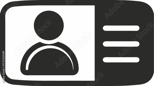 Professional identity card icon symbolizing personal recognition, access, and verification for secure environments and official documentation needs.