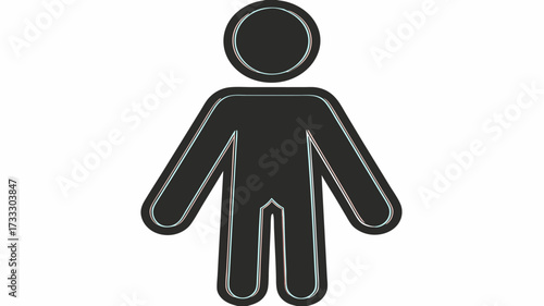 Minimalist human icon silhouette representing people diversity abstract concept for universal connection and representation in modern design