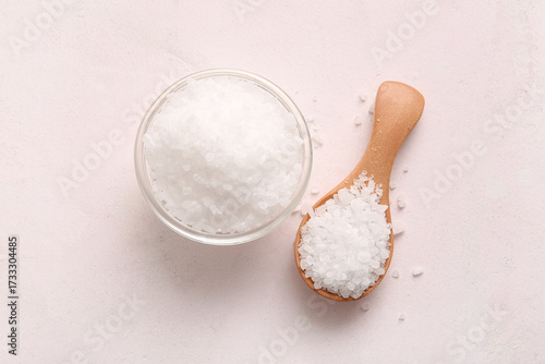 Coarse sea salt crystals in...