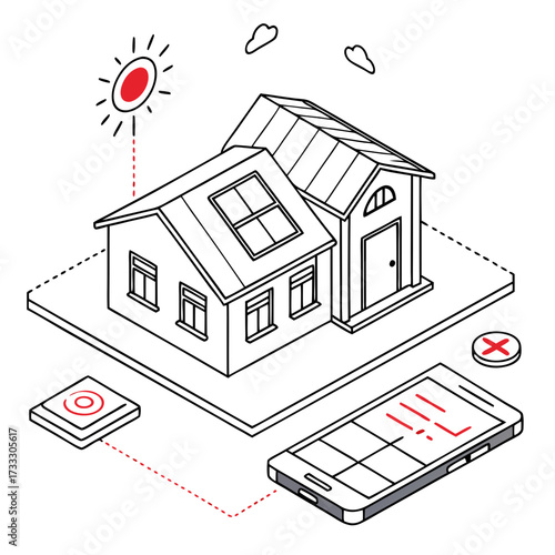 Smart home technology connects to solar panels and mobile device for energy monitoring and control