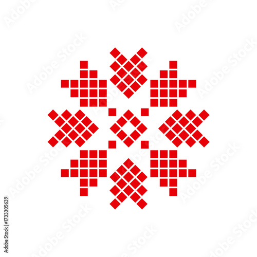 Vector Illustration of Palestinian Traditional Tatreez  Embroidery Pattern