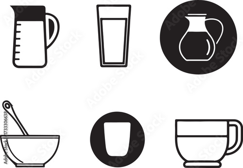 Minimalist Kitchenware and Drinkware Icons