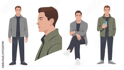 Elegant collection of stylish poses.