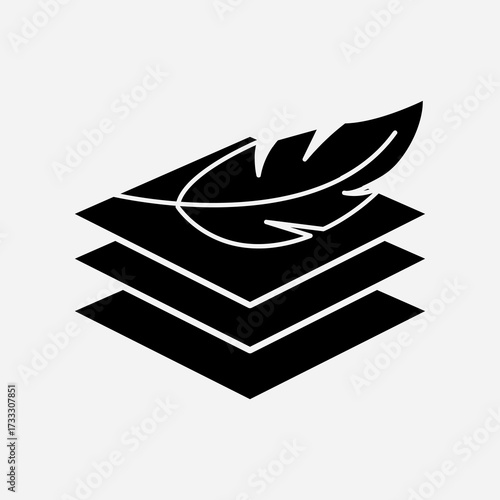 frost feather, Fabric with feather filler icon,.eps