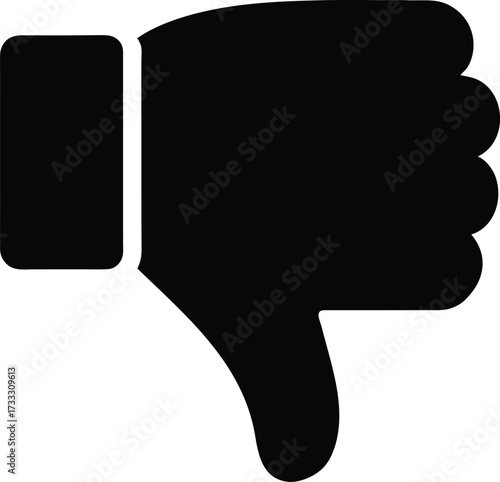 Thumbs Down Silhouette Vector Art Illustration