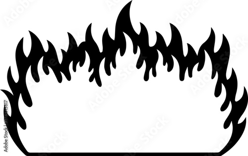 Bold flame design element creates fiery impact, perfect for logos and graphic designs