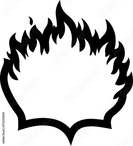Fiery frame ablaze with passion and energy, perfect for logos, banners, and bold designs