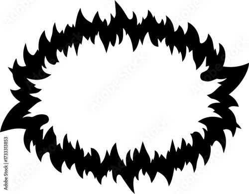 Bold oval frame design with sharp, edgy black spikes for impactful visual statement
