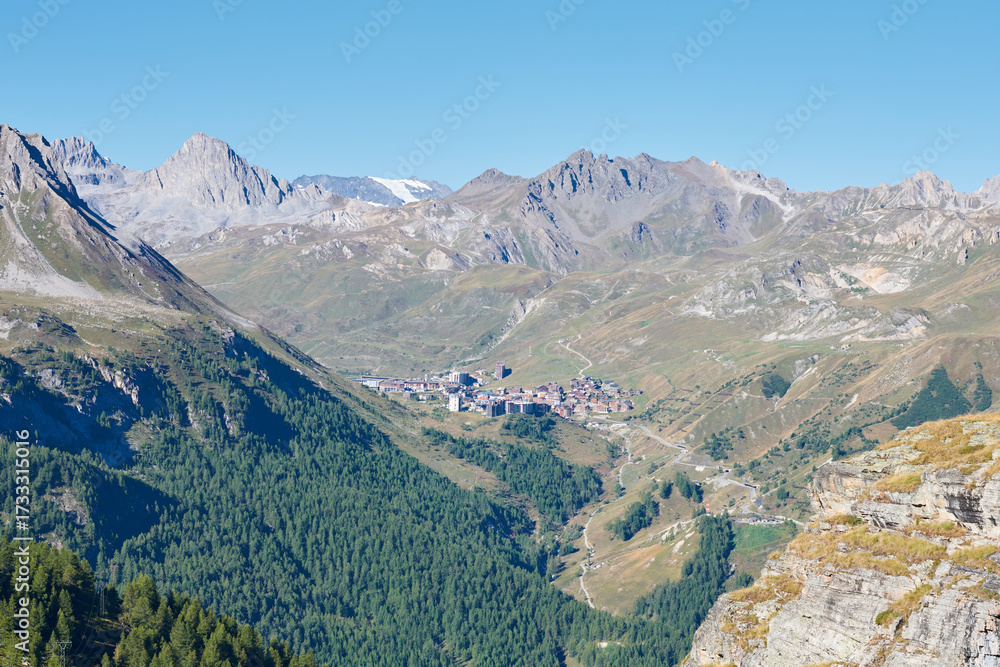 Fototapeta premium vue sur la station de tignes
