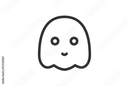 Minimal Modern Outline Ghost Vector Icon