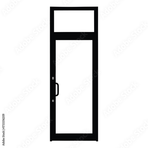 Sleek black door frame with glass, perfect for minimalist designs and modern architecture projects that need that perfect touch of elegance