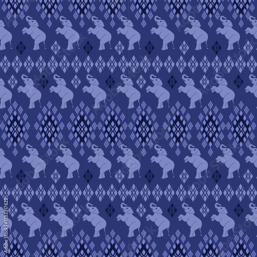popular elephant pattern in asian style this elephant graphic is fashionable in thailand india and south east asia and this elephant and baby elephant can be for textile industry and any package 