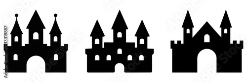castles with tall spires and arched entrances