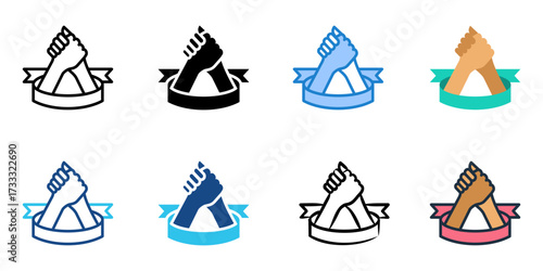 Brotherhood icon set multiple style collection 
