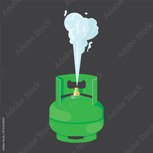 the gas cylinder leaked and gushed upwards vector illustration element design