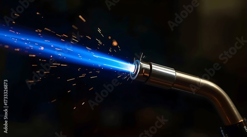 welding torch , A welding torch spraying flames