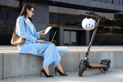 Young businesswoman working...