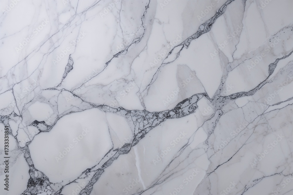 Fototapeta premium White Marble Flat Lay Background | Polished Top-View Texture for Luxury Product Display