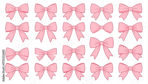 Pink bows in various styles