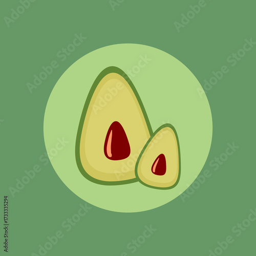 Avocado Fruit Split Logo Icon