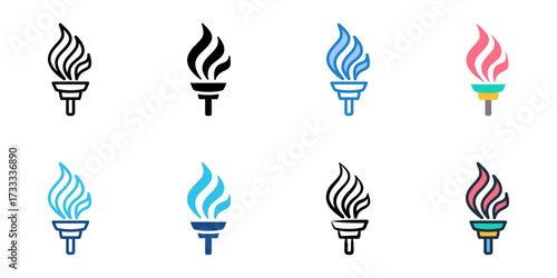 Torch icon set multiple style collection 
