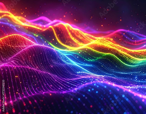 Wallpaper Mural Abstract rainbow digital landscape Torontodigital.ca