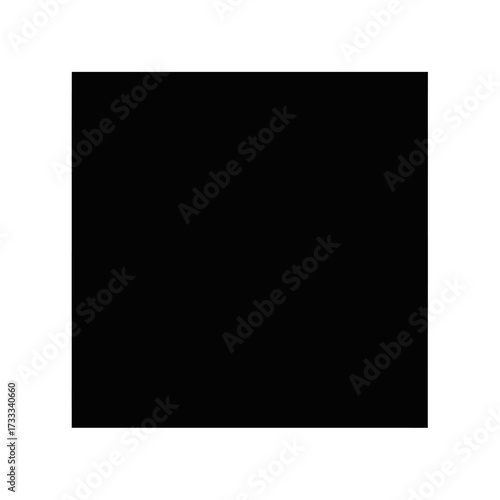 A solid black square centered on a white background, representing a minimalist or abstract design.