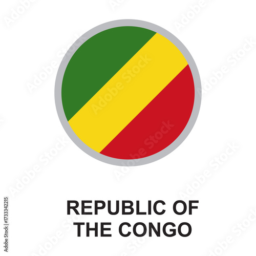 republic of the congo national flag circular vector design
